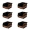 Triton Products Stacking Hanging Interlocking Bins, Polypropylene, Brown, 5-3/8" L x 4-1/8" W x 3" H, 6 CT 3-210BR-6 - alternate 1